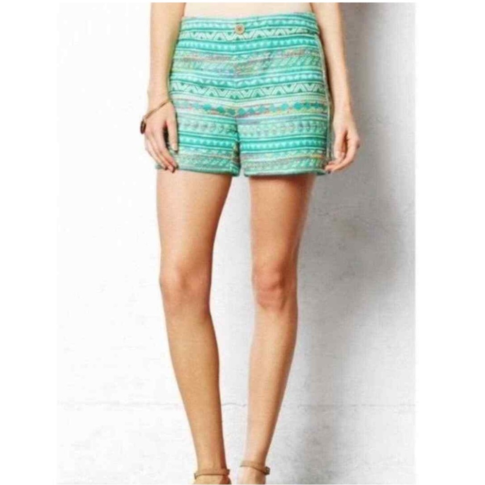 Elevenses Green Embroidered Shorts Vibrant Tailored, very good condition. Size 8